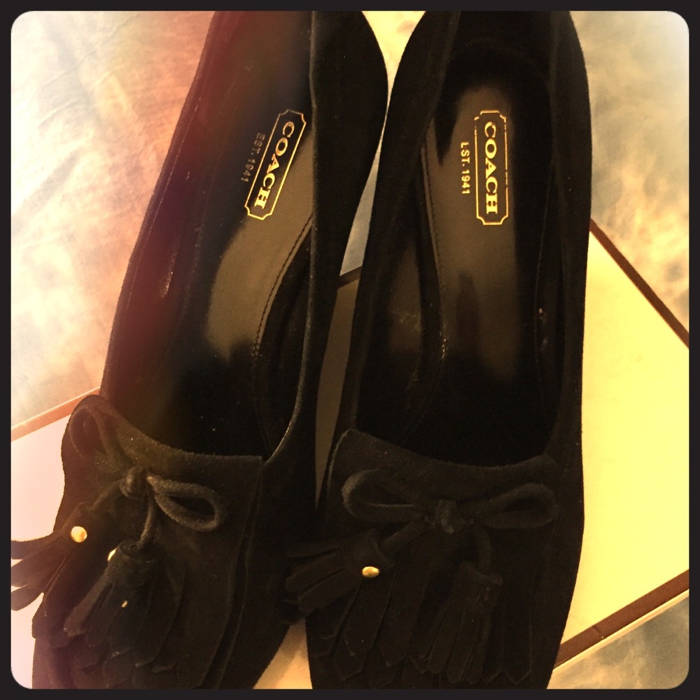 Coach Teri Kidsuede Shoes Black like new 9 M